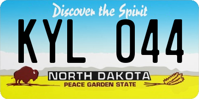 ND license plate KYL044