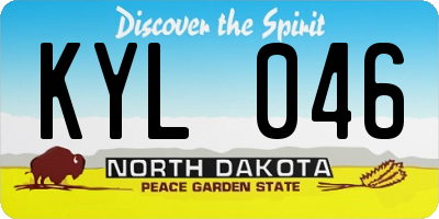 ND license plate KYL046