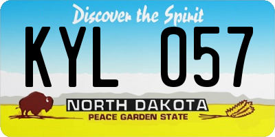 ND license plate KYL057