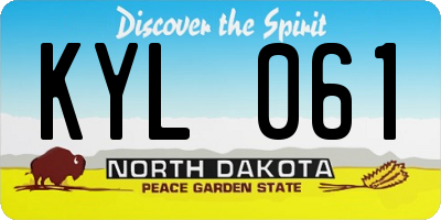 ND license plate KYL061