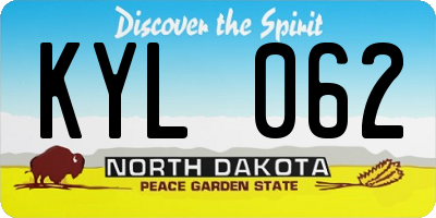 ND license plate KYL062