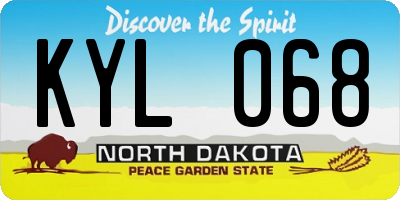 ND license plate KYL068