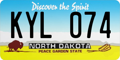 ND license plate KYL074