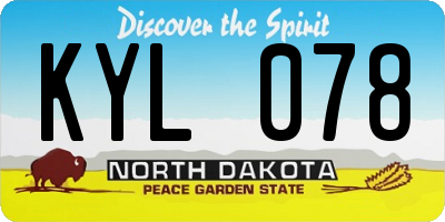 ND license plate KYL078