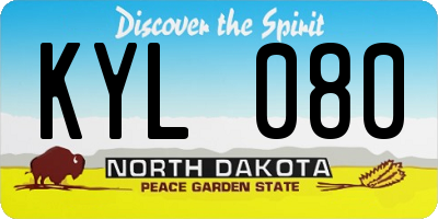ND license plate KYL080