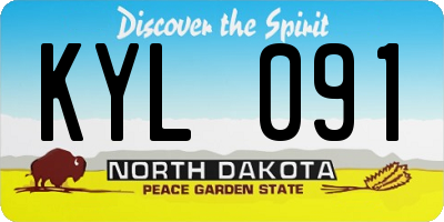 ND license plate KYL091