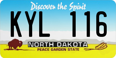 ND license plate KYL116