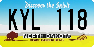 ND license plate KYL118
