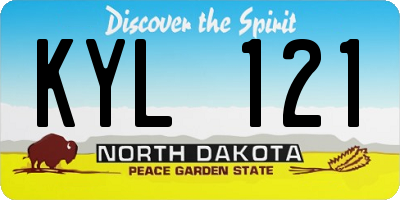 ND license plate KYL121