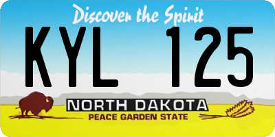 ND license plate KYL125