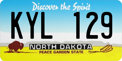 ND license plate KYL129
