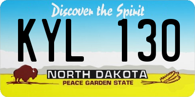 ND license plate KYL130