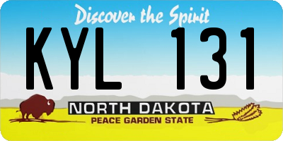 ND license plate KYL131