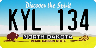 ND license plate KYL134