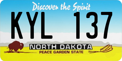 ND license plate KYL137
