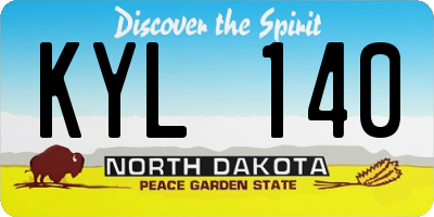 ND license plate KYL140