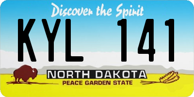ND license plate KYL141