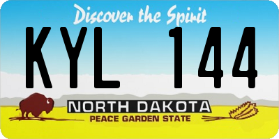 ND license plate KYL144