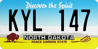 ND license plate KYL147