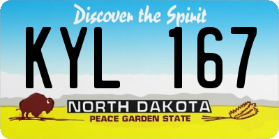 ND license plate KYL167
