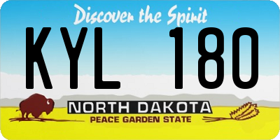 ND license plate KYL180
