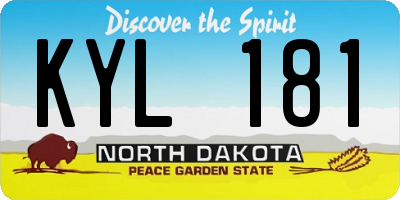 ND license plate KYL181