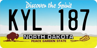 ND license plate KYL187