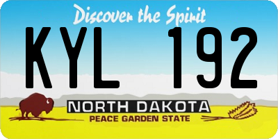 ND license plate KYL192