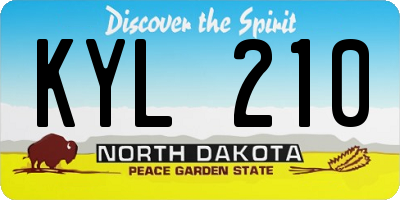 ND license plate KYL210