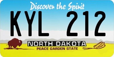 ND license plate KYL212