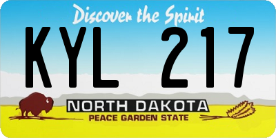 ND license plate KYL217