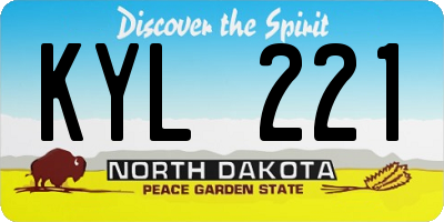 ND license plate KYL221