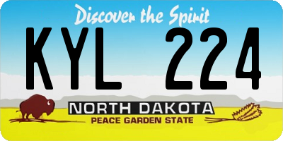 ND license plate KYL224