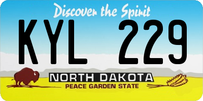 ND license plate KYL229