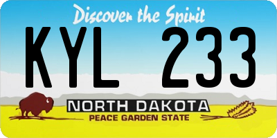 ND license plate KYL233