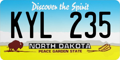 ND license plate KYL235