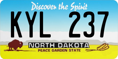 ND license plate KYL237