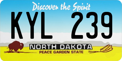 ND license plate KYL239