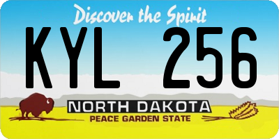 ND license plate KYL256