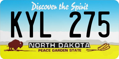 ND license plate KYL275