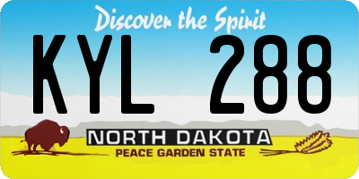 ND license plate KYL288