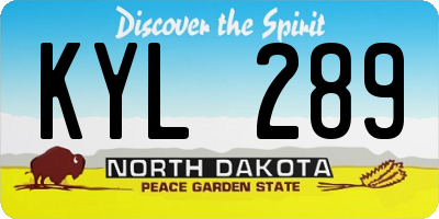 ND license plate KYL289