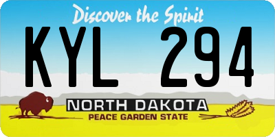 ND license plate KYL294