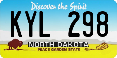 ND license plate KYL298