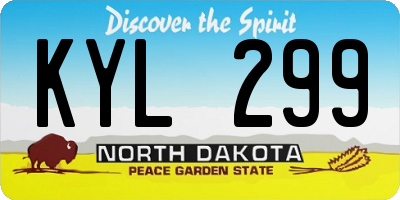 ND license plate KYL299