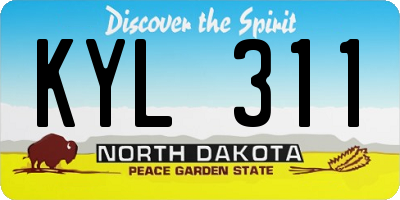 ND license plate KYL311
