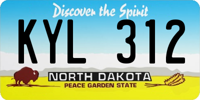 ND license plate KYL312