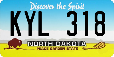 ND license plate KYL318