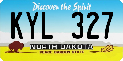 ND license plate KYL327