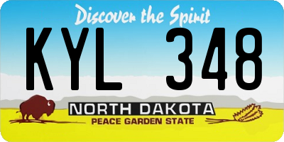 ND license plate KYL348
